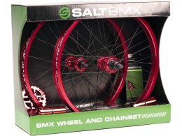SaltBMX Salt Valon Kit Wheels, Sprocket, Chain and pegs red
