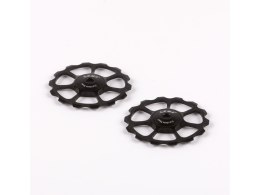 12V Pulley wheels Stainless - black