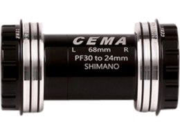 PF30 for Shimano W: 68/73 x ID: 46 mm Ceramic - Black, Interlock