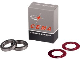 Sparepart bearing kit for CEMA BB Includes 2 bearings and 2 covers CEMA 24 mm and GXP - Ceramic - Red