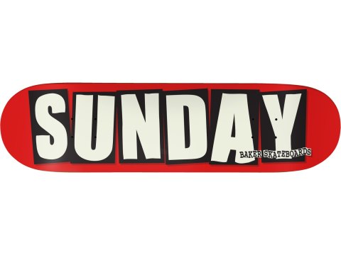 Sunday Sunday/Baker Skateboard Deck 8.25 x 31.875"