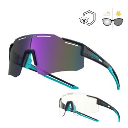 Altalist Sportowe okulary przeciwsłoneczne Altalist Legacy 3 - Kolor turkusowo-czarny z fioletowymi soczewkami