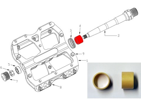 Reverse REVERSE DU Bushing for (E-) Escape (Pro), Czarny One(TI), B 2 pcs