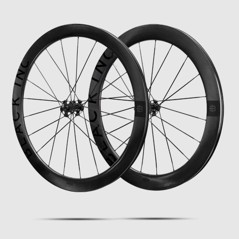 Komplet kół szosowych BLACK INC 48//58 Clincher Disc Brake (XDR) wys. stożka przód 48 / tył 58 mm, k. Jet Czarny