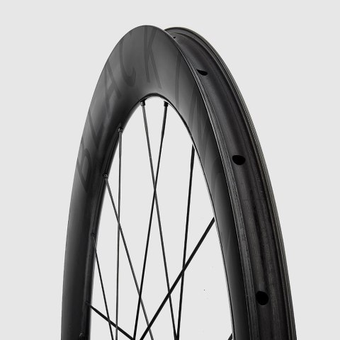 Komplet kół szosowych BLACK INC 48//58 Clincher Disc Brake (XDR) wys. stożka przód 48 / tył 58 mm, k. Jet Czarny