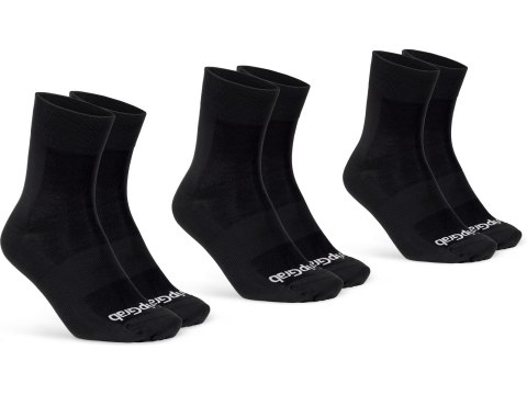 GripGrab GripGrab Lightweight SL Regular Cut Summer Socks 3-Pack L, czarny