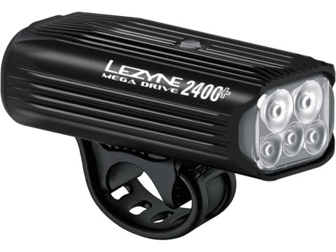 Lezyne MEGA DRIVE 2400+ LOADED KIT 2400 LUMEN USB-C RECHARGEABLE FRONT BLACK