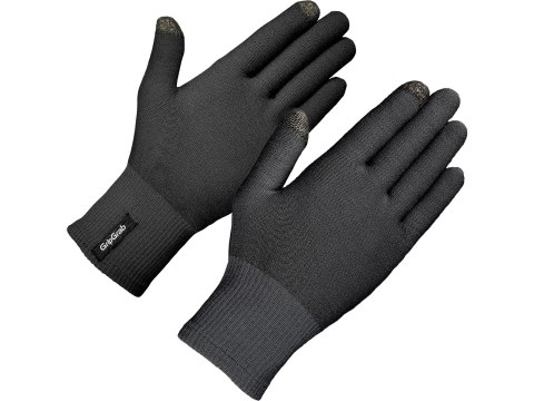 GripGrab Merino Wool Liner Gloves XL/XXL, czarny