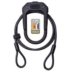 HIPLOK U-LOCK DX PLUS ALL BLACK WITH 2M CABLE (DXP1AB)