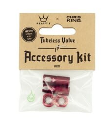 PEATY'S X CHRIS KING WENTYLE (MK2) RED TUBELESS ACCESSORY KIT (PTV2-ACCS-RED-12)