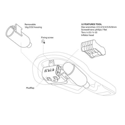 FIZIK SIODŁO GRAVITA ALPACA X5 + CARRIAGE KIT (F205URNA13814)