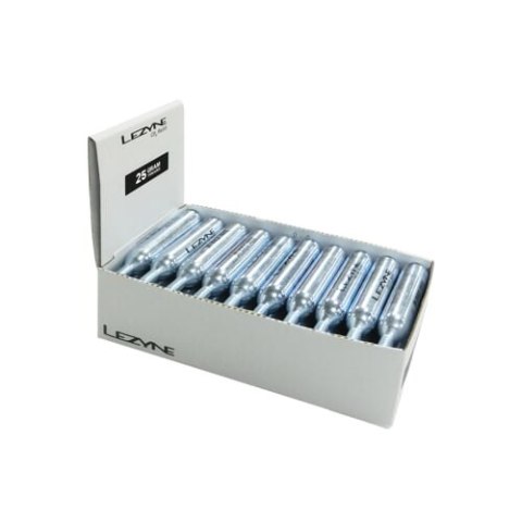 LEZYNE 25G CO2 COUNTERTOP BOX SILVER (1-C2-CRTDG-V225)