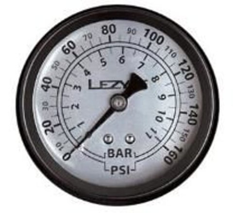 LEZYNE MANOMETR 160 PSI GAUGE 2.5" BLACK / SILVER (1-RP-FLGUE-V2160)