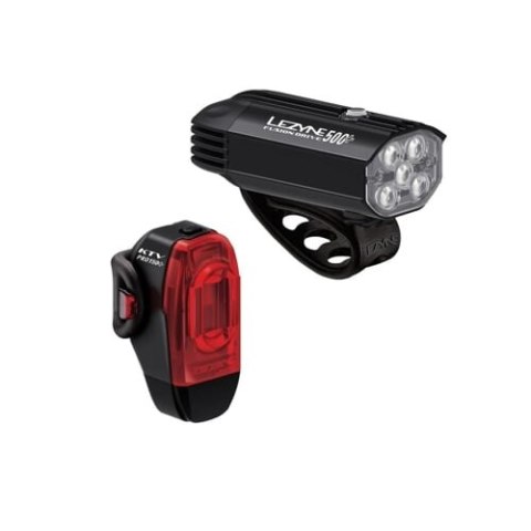 LEZYNE ZESTAW LAMPEK FUSION DRIVE 500+ / KTV DRIVE PRO+ PAIR SATIN BLACK / BLACK (1-LED-38P-V137)