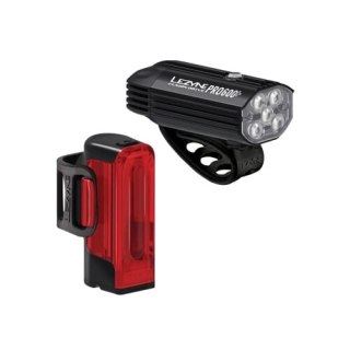 LEZYNE ZESTAW LAMPEK FUSION DRIVE PRO 600+ / STRIP DRIVE 300+ PAIR SATIN BLACK / BLACK (1-LED-39P-V237)