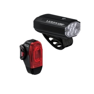 LEZYNE ZESTAW LAMPEK LITE DRIVE 1200+ / KTV DRIVE PRO+ PAIR SATIN BLACK / BLACK (1-LED-16P-V737)