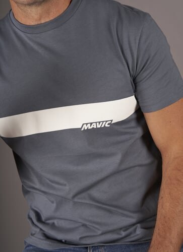 MAVIC KOSZULKA Z KRÓTKIM RĘKAWEM CORPORATE STRIPE ORION BLUE OFF-WHITE (T000216)