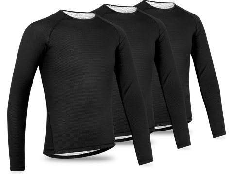 GripGrab Ride Thermal Long Sleeve Base Layer 3-Pack M, czarny