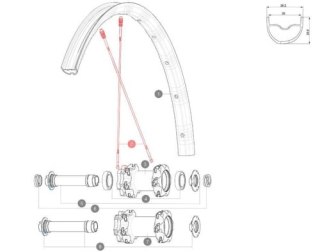 MAVIC KIT 1 FT/RR XA PRO 27,5' BUTT ALU SPOK 275MM (V2385501)