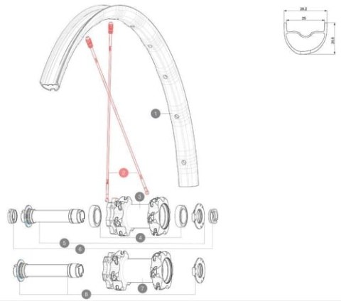 MAVIC KIT 1 FT/RR XA PRO 29' BUTTED ALU SPOK 293MM (V2385601)