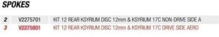 MAVIC KIT 12 DS KSYRIUM DISC 12/KSY 17C SPK 274MM (V2275801)