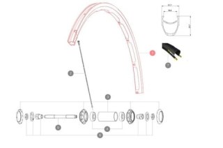 MAVIC KIT FRONT RIM KSYRIUM BLACK 17C (V2408910)