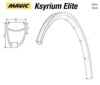 MAVIC KIT REAR RIM KSYRIUM ELITE WHITE 2016 (V2404813)