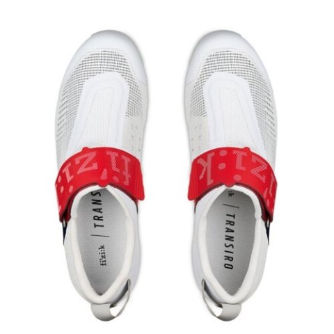 FIZIK BUTY TRANSIRO HYDRA AEROWEAVE CARBON WHITE / RED - BLUE (TRR2PAR1K20RB)