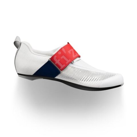 FIZIK BUTY TRANSIRO HYDRA AEROWEAVE CARBON WHITE / RED - BLUE (TRR2PAR1K20RB)