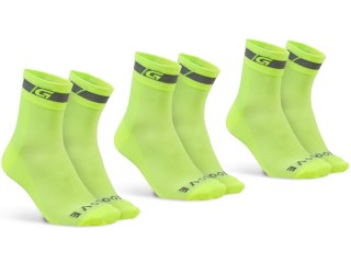 GripGrab Classic Regular Cut Summer Socks 3-Pack L, yellow hi-vis