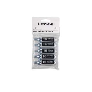 LEZYNE 16G CO2 - 5 PACK SILVER (1-C2-CRTDG-V116P5)