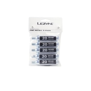 LEZYNE 20G CO2 - 5 PACK SILVER (1-C2-CRTDG-V120P5)