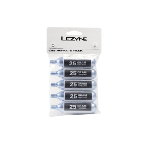 LEZYNE 25G CO2 - 5 PACK SILVER (1-C2-CRTDG-V125P5)