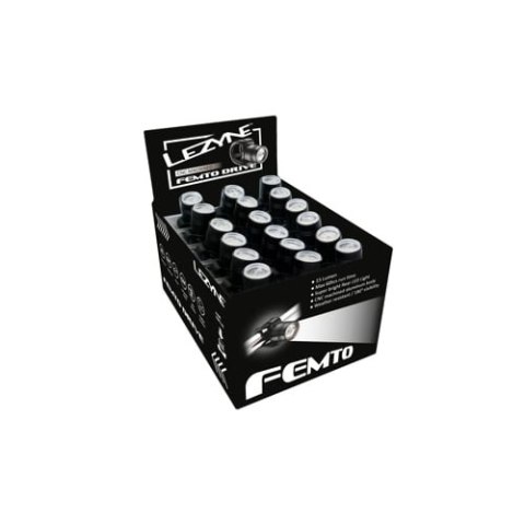 LEZYNE LAMPKA PRZEDNIA FEMTO DRIVE FRONT BOX SET BLACK GLOSS (1-LED-1F-BOX36-V104)