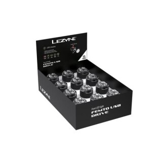 LEZYNE LAMPKA PRZEDNIA FEMTO USB DRIVE FRONT BOX SET BLACK (1-LED-31F-BOX-V104)