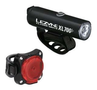 LEZYNE ZESTAW LAMPEK CLASSIC DRIVE XL 700+ / ZECTO DRIVE 200+ PAIR SATIN BLACK / BLACK (1-LED-30P-V537)