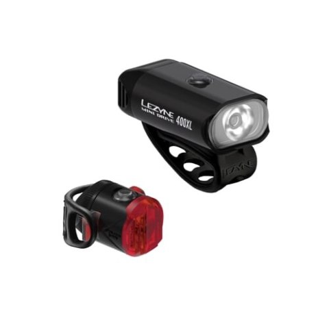 LEZYNE ZESTAW LAMPEK MINI DRIVE 400XL / FEMTO USB PAIR BLACK / BLACK (1-LED-24P-V304)