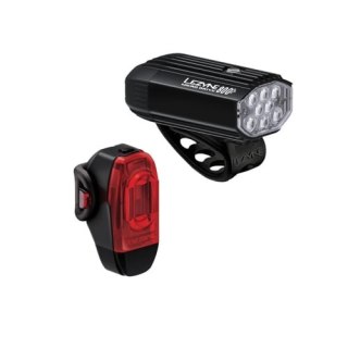 LEZYNE ZESTAW LAMPEK MICRO DRIVE 800+ / KTV DRIVE+ PAIR SATIN BLACK / BLACK (1-LED-2P-V1437)