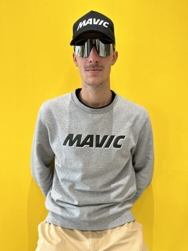 MAVIC BLUZA Z KAPTUREM CORPORATE LOGO LIGHT GREY BLACK (T000220)