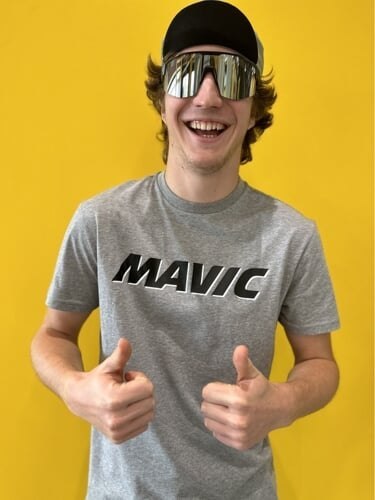 MAVIC KOSZULKA Z KRÓTKIM RĘKAWEM CORPORATE LOGO LIGHT GREY BLACK (T000219)