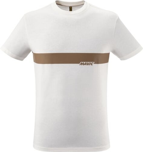 MAVIC KOSZULKA Z KRÓTKIM RĘKAWEM CORPORATE STRIPE OFF-WHITE BRONZE (T000218)