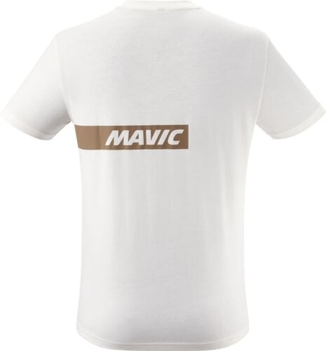 MAVIC KOSZULKA Z KRÓTKIM RĘKAWEM CORPORATE STRIPE OFF-WHITE BRONZE (T000218)