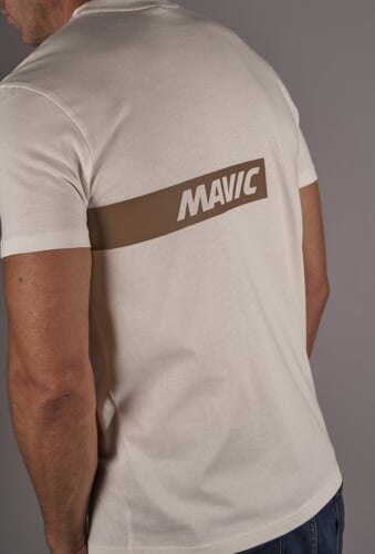 MAVIC KOSZULKA Z KRÓTKIM RĘKAWEM CORPORATE STRIPE OFF-WHITE BRONZE (T000218)