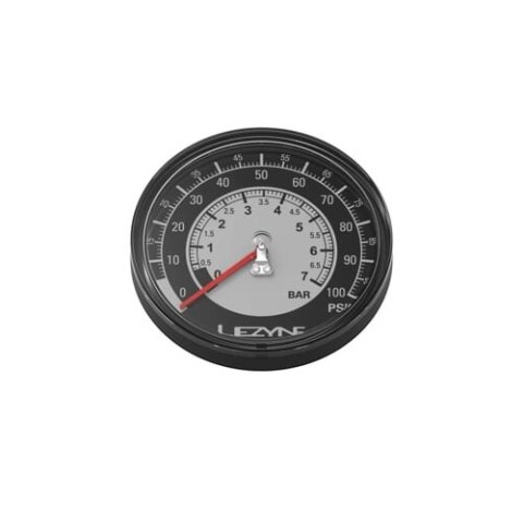 LEZYNE PUMP GAUGE 100 PSI GAUGE 3.5" BLACK / SILVER (1-RP-FLGUE-V3100)