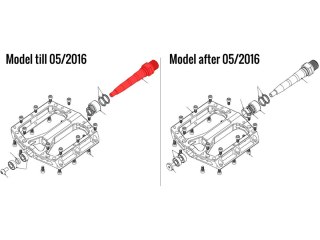 REVERSE Axle left (CrMo steel) Czarny ONE pedal, till 05/2016