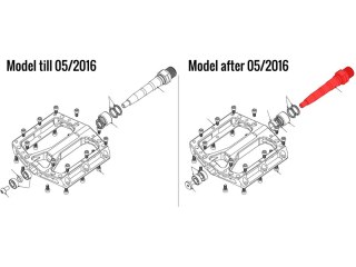 REVERSE Axle right (CrMo steel) Czarny ONE Pedal, after 05/2016