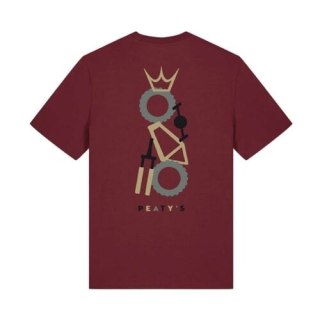 PEATY'S PUBWEAR TRIKO S KRÁTKÝM RUKÁVEM STACKED BURGUNDY (PPW-25-TEE-STK-BRG)