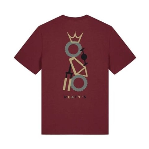 PEATY'S PUBWEAR TRIKO S KRÁTKÝM RUKÁVEM STACKED BURGUNDY (PPW-25-TEE-STK-BRG)