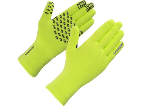 GripGrab Waterproof Knitted Winter Gloves, XL/XXL, yellow hi-vi