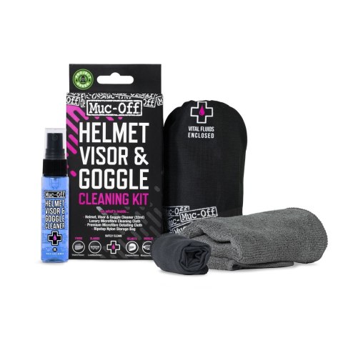 MUC-OFF ZESTAW DO CZYSZCZENIA KASKÓW, OKULARÓW Helmet Visor & Goggle Cleaning Kit V2